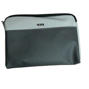 Tumi Dual-Tone Gray Toiletry Bag, eye mask and socks